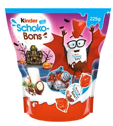 Шоколадні цукерки Kinder Schoko-Bons Halloween з молочною та горіховою начинкою 225 г