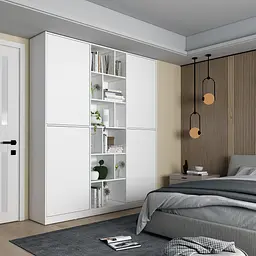Шафа розпашна Doros Морган Білий/Білий ДСП 180х40х210 (44900394) - мініатюра 2