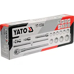 Набір головок торцевих Yato квадрат 3/4", М=30-60 мм з інструментами, 15 шт. (YT-1334) - мініатюра 5
