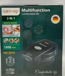 Мультимейкер Rainberg RB-2275 3в1 з формами для пончиків вафель та печива 1800 Вт - мініатюра 8