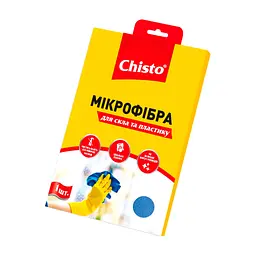 Салфетки для уборки Chisto Микрофибра для стекла и пластика 1 шт. (4820164151044)