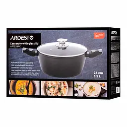 ARDESTO Каструля зі скляною кришкою Gemini Bari, 3.9л, алюміній, чорний - мініатюра 9