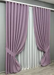 Комплект штор VR-Textil Ashen Night блекаут 2 шт 150x290 см бузковий (1844ш) - мініатюра 3
