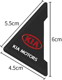 Захист кутів дверей Kia 2 шт Гумові 45х58х47 мм на скотчі Чорні Посилені (протиударні чохли від сколів) - мініатюра 2
