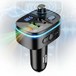 Автомобільний FM модулятор (трансмітер) Hoco E62 2хUSB + Type-C FM 2/24V