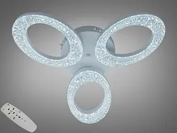 Сучасна стельова LED люстра Diasha 5607/3WH біла з пультом і димером 33W 50 см до 13 м2