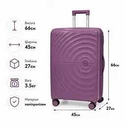 Валіза Madisson 42203 середня 68л фіолетова (42203-M-Purple) - мініатюра 2