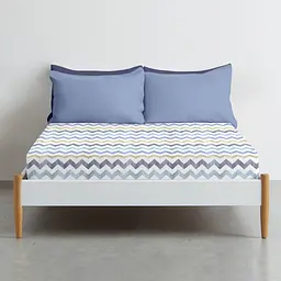 Простирадло Cosas на резинці 120х200 zigzag cs8, небесний (ZigBlueSkyBeige_120x200x20) - мініатюра 3