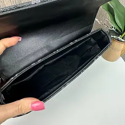 Сумка жіноча через плече крос-боді чорна маленька стильна - мініатюра 6