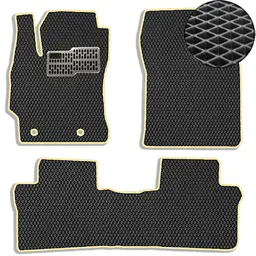 Килимки у салон EVA для Toyota Corolla Е160 / E170 2013-2018 з підп'ятником Чорні-Бежевий кант 5 шт