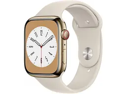 Смарт-годинник Apple Watch Series 8 GPS + Cellular 45mm Gold S. Steel Case w. Starlight S. Band (MNKM3)