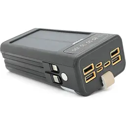 Батарея універсальна Linkage 30000mAh, Solar, 22.5W, cables Туре-С+Lighting, Black (LKP-46) - мініатюра 2