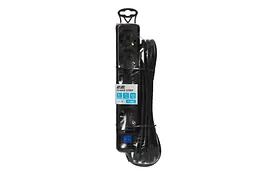 Подовжувач мережевий 5 розеток 5 метрів 2E Power Extension 5 Type F 5m 16A Black - мініатюра 2