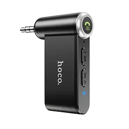Бездротовий аудіо адаптер Bluetooth-ресівер HOCO E58 Magic music car AUX BT receiver чорний - мініатюра 3