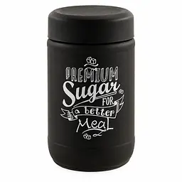 Банка скляна для сипучих продуктів Interos з кришкою та малюнком 660 мл, чорна Sugar Чорний 88644