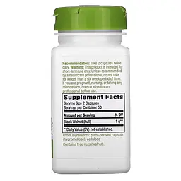 Натуральна добавка Nature's Way Black Walnut Hulls, 100 вегакапсул - мініатюра 2