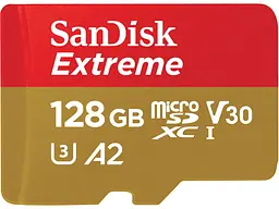 Карта пам'яті SanDisk Extreme microSDXC UHS-I U3 V30 A2 128 GB (SDSQXAA-128G-GN6MN)
