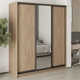 Шафа-купе тридверна MebelStar Стандарт BG 2ДСП/Дзеркало 180x60x210 см Дуб сонома (MBS-8358)