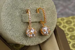 Сережки підвіски Xuping Jewelry Сфера 2,7 см золотисті - мініатюра 3