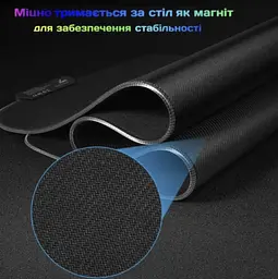 Килимок для миші комп'ютера з rgb підсвічуванням Choice 400х900 мм чорний - мініатюра 4