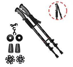 Трекінгові палиці PowerPlay 9106 Fika Black/Red 60-135 см (пара) (PP_9106_FIKA_Bl/Red) - мініатюра 2