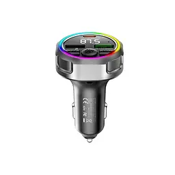 АЗП з FM-модулятором REMAX 48W RGB frequency modulated call fast charging car charger CC02 Tarnish