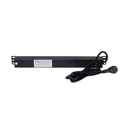 Блок розеток NVC-PDU/8M-16А Black для комутаційної шафи 19" на 8 розеток, з вимикачем (25-00073) - мініатюра 3