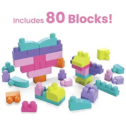 Конструктор Mega Bloks рожевий у мішку 80 деталей (DCH62) - мініатюра 3