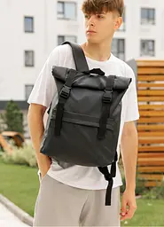 Чоловічий рюкзак Sambag RollTop LSHm чорний 43 х 31 х 14 см (24211001m) - мініатюра 3