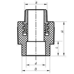 З'єднувальна муфта ЗР Koer 20x3/4M PPR K0095.Pro KP0114 - мініатюра 2