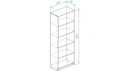 Шафа Анжело Ferrum-decor на 5 полиць 1900x800x380 ДСП Дуб Сонома Трюфель 16 мм (FRD-105047) - мініатюра 3