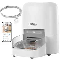 Автоматична годівниця для кота HoneyGuardian SF35 RFID 4,6 л Wi-Fi з нашийником датчиком, білий