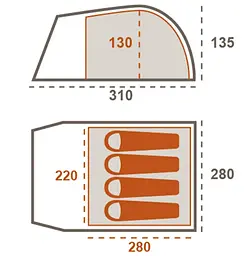 Намет Grand Canyon Topeka 4 Capulet Olive (330028) (DAS301592) - мініатюра 3