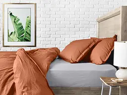 Комплект постільної білизни Cosas євро без простирадла AMBER 200 x 220 см (Ranfors_Terrakot_200_2) - мініатюра 6
