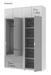Розпашна Шафа для одягу Doros Лукас Білий 160х50х240 (80737067) - мініатюра 8