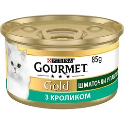 Вологий корм для котів Gourmet Gold Шматочки в паштеті з кроликом 85 г