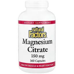 Дієтична добавка Natural Factors Magnesium Citrate 150 мг 360 капсул