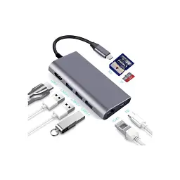 Концентратор Dynamode USB3.1 Type-C to HDMI, 3хUSB3.0, RJ45, USB Type-C Female, SD (Dock-USB-TypeC-HDMI-USB3.0-RJ45) - мініатюра 4