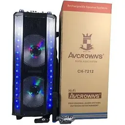 Портативна колонка XPRO CH-7212 валіза 60Вт USB SD FM радіо Bluetooth 1 радіомікрофон ДУ - мініатюра 2