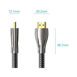 Кабель мультимедійний HDMI M to HDMI M 3.0m V2.0 4K60Hz braided zinc alloy black Vention (ALMBI) - мініатюра 2