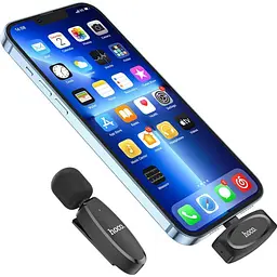 Мікрофонна радіосистема Hoco L15 Crystal Lightning Black (789020) [158595] - мініатюра 6