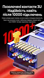 Мережевий кабель Ethernet UGREEN NW153 15 м патч-корд RJ45 штекер ↔ RJ45 штекер Cat 8 теоретично до 40 Гбіт/с 2000 МГц екранування F/FTP в обплетенні жили з чистої міді чорний (30799) - мініатюра 4