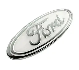 Емблема передня Ford білий + хром 230х90 мм пластик (на скотчі + 3 направляючі)