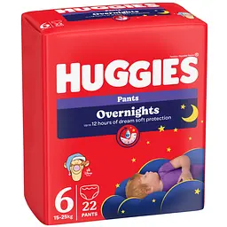 Підгузки-трусики Huggies Overnight 6 (15-25 кг) 88 шт. (4 п. x 22 шт.) - мініатюра 3
