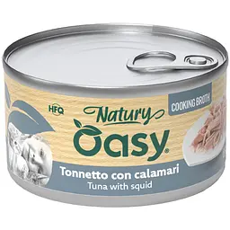 Вологий корм Oasy Cat Wet Natury для дорослих котів тунець з кальмаром у соусі 85 г