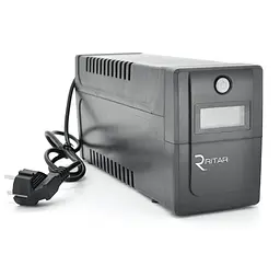 ДБЖ UPS Ritar RTP800 480W Proxima D, LCD, AVR, 3st, 2xSCHUKO socket, 1x12V9Ah - мініатюра 1