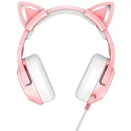 Навушники Onikuma Gaming CAT with LED K9 рожеві штекер 3.5 мм