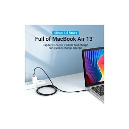 Дата кабель USB-C to USB-C 2.0m aluminum gray Vention (TADHH) - мініатюра 6