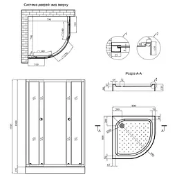 Душова кабіна Agua Cascad - S.F.D.80x80 см (CV035435) - мініатюра 13