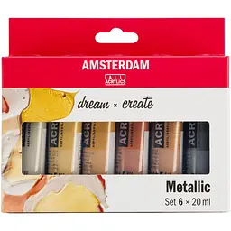 Набір акрилових фарб Amsterdam Metallic 6х20 мл Royal Talens (8712079451110)